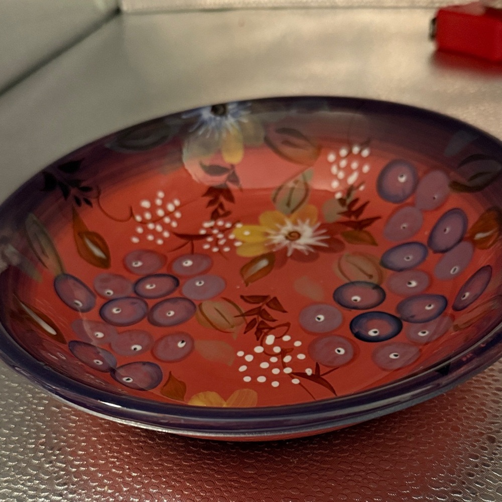 Vintage Floral Hand Painted Decorative Bowl